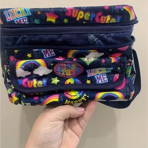 Lisa Frank VINTAGE Denim Lucky Smiley Face Insulated Lunch Bix (90s/00s) Y2K
